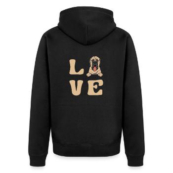 Mastiff Dog Old English Mastiff - Unisex Premium Organic Zip Hoodie - black - Back - Nico (187cm)