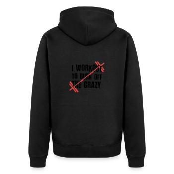 Gewichtheben Fitness Workout Fitnessstudio - Unisex Premium Bio Zip Hoodie - Schwarz - Hinten - Nico (187cm)
