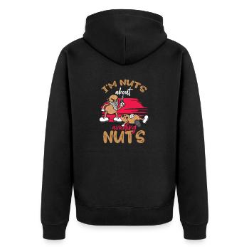 Ich Bin Verrückt Nach Nüssen Erdnuss-allergiker - Unisex Premium Bio Zip Hoodie - Schwarz - Hinten - Nico (187cm)