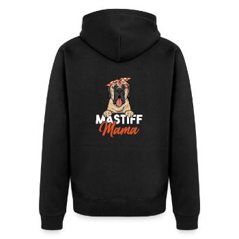 Mastiff Hund Old English Mastiff - Unisex Premium Bio Zip Hoodie - Schwarz - Hinten - Nico (187cm)