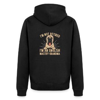 Mastiff Hund Old English Mastiff - Unisex Premium Bio Zip Hoodie - Schwarz - Hinten - Nico (187cm)