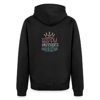 Sweet Family - Alles Gute zum Muttertag - Unisex Premium Bio Zip Hoodie - Schwarz - Hinten - Nico (187cm)