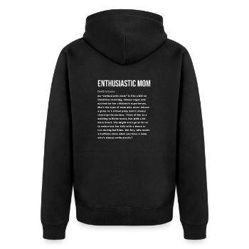 maman enthousiaste définition anglais - Veste à capuche bio Premium Unisexe - noir - Dos - Nico (187cm)