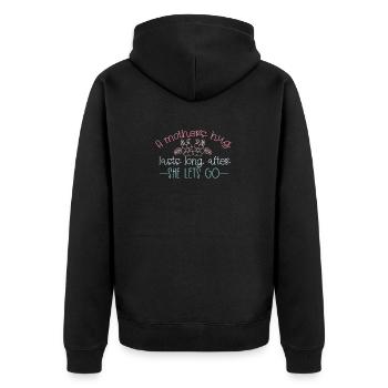 Mothers Love ast Long - Citation de la fête des mères - Veste à capuche bio Premium Unisexe - noir - Dos - Nico (187cm)