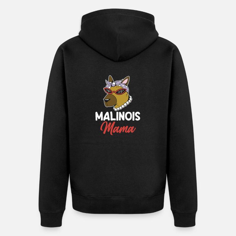 Maman Malinois - Veste à capuche bio Premium Unisexe - noir