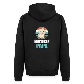 Chien Maltese Papa - Veste à capuche bio Premium Unisexe - noir - Dos - Nico (187cm)