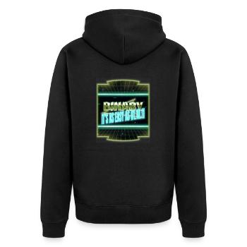 hacking computer equestrian geek fingers computer - Unisex Premium Bio Zip Hoodie - Schwarz - Hinten - Nico (187cm)