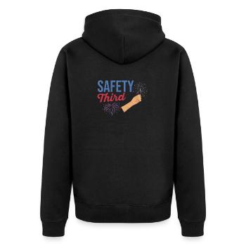 Drôle 4 juillet Patriotic Fireworks Safety Troisième - Veste à capuche bio Premium Unisexe - noir - Dos - Nico (187cm)