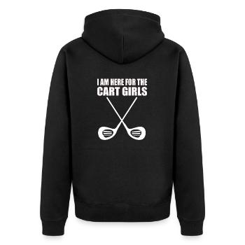 Golf Club Geschenk für Golfer - Unisex Premium Bio Zip Hoodie - Schwarz - Hinten - Nico (187cm)