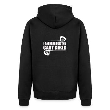Golf Club Geschenk für Golfer - Unisex Premium Bio Zip Hoodie - Schwarz - Hinten - Nico (187cm)