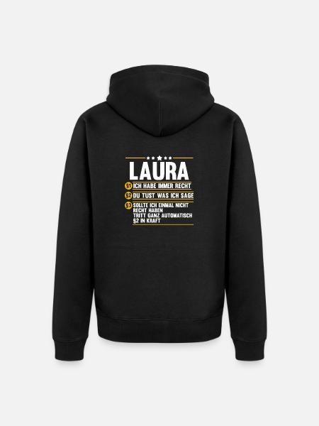 Laura - Unisex Premium Bio Zip Hoodie - Schwarz