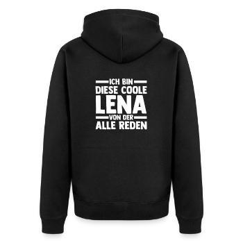 Lena - Unisex Premium Bio Zip Hoodie - Schwarz - Hinten - Nico (187cm)