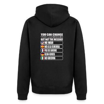 La paix dans le monde - Veste à capuche bio Premium Unisexe - noir - Dos - Nico (187cm)