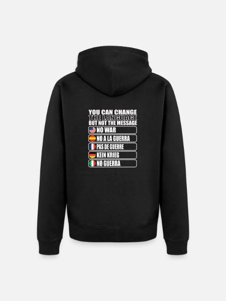 Frieden in der Welt - Unisex Premium Bio Zip Hoodie - Schwarz