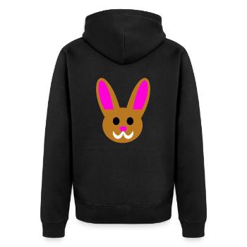 Niedlicher Osterhase - Unisex Premium Bio Zip Hoodie - Schwarz - Hinten - Nico (187cm)