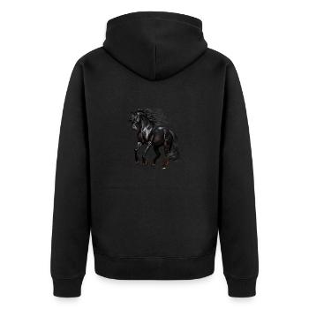 Beau design de cheval pour les filles - Veste à capuche bio Premium Unisexe - noir - Dos - Nico (187cm)