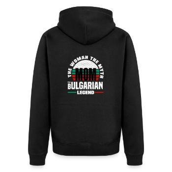 Bulgarian Bulgaria Bulgarian Flag Mothers Day - Unisex Premium Organic Zip Hoodie - black - Back - Nico (187cm)