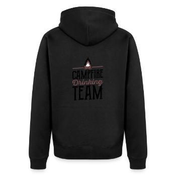 Lagerfeuer Trinken Team Camping Camper - Unisex Premium Bio Zip Hoodie - Schwarz - Hinten - Nico (187cm)