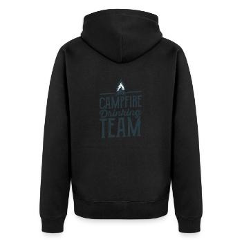 Lagerfeuer Trinken Team Camping Camper - Unisex Premium Bio Zip Hoodie - Schwarz - Hinten - Nico (187cm)