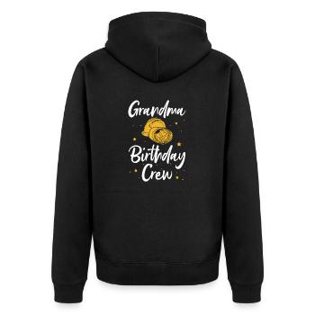 Grandma of the birthday team - Birthday building - Unisex Premium Organic Zip Hoodie - black - Back - Nico (187cm)