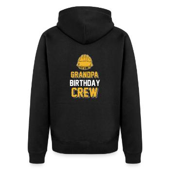 Grand-père de l’équipe d’anniversaire - construction d’anniversaire - Veste à capuche bio Premium Unisexe - noir - Dos - Nico (187cm)
