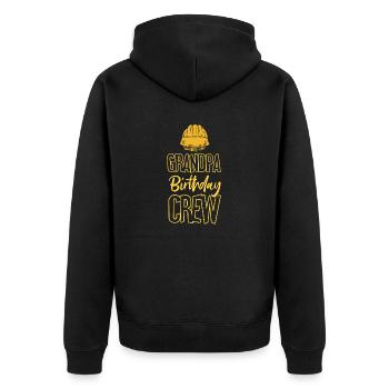 Grand-père de l’équipe d’anniversaire - construction d’anniversaire - Veste à capuche bio Premium Unisexe - noir - Dos - Nico (187cm)