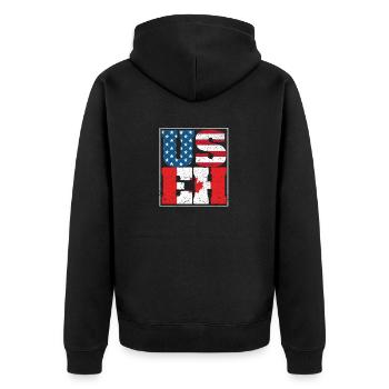 États-Unis fiers du Jour du drapeau américain USEH Canada Canada Ahor - Veste à capuche bio Premium Unisexe - noir - Dos - Nico (187cm)