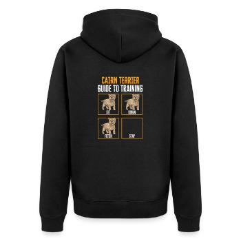 Cairn Terrier Hund - Unisex Premium Bio Zip Hoodie - Schwarz - Hinten - Nico (187cm)