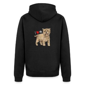 Cairn Terrier Chien - Veste à capuche bio Premium Unisexe - noir - Dos - Nico (187cm)