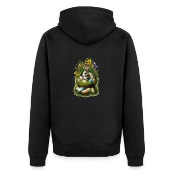 Lapin de Pâques avec œufs de Pâques Pâques - Veste à capuche bio Premium Unisexe - noir - Dos - Nico (187cm)