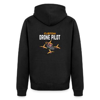 Pilote de drone personnalisé - Veste à capuche bio Premium Unisexe - noir - Dos - Nico (187cm)