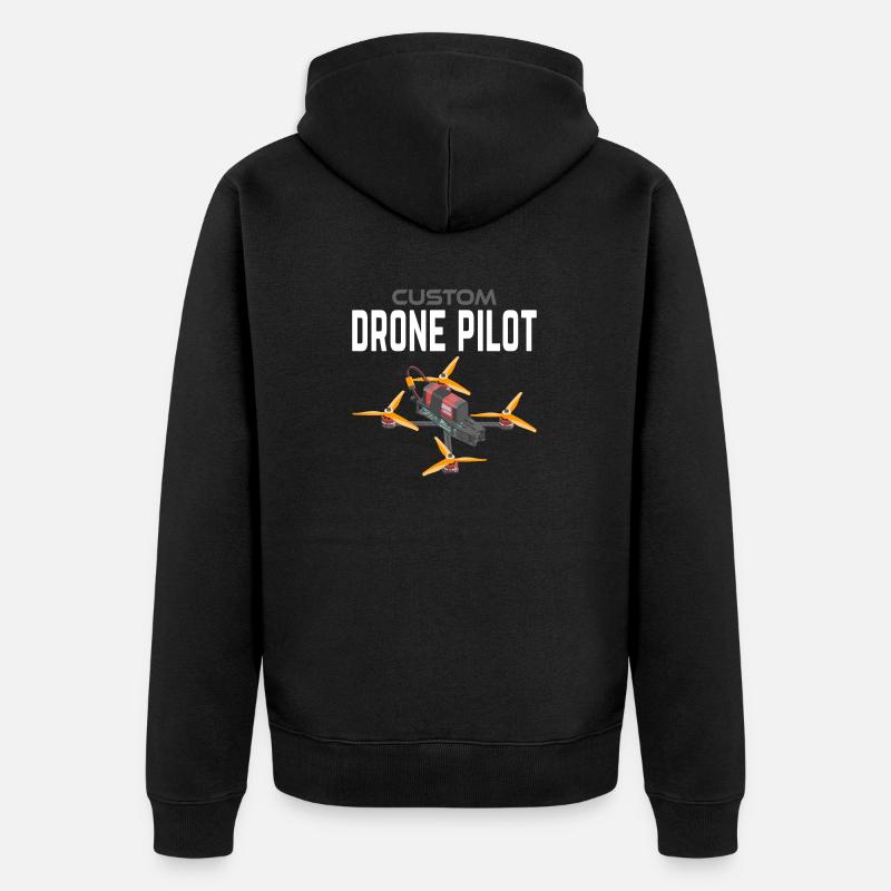 Custom Drone Pilot - Unisex Premium Bio Zip Hoodie - Schwarz