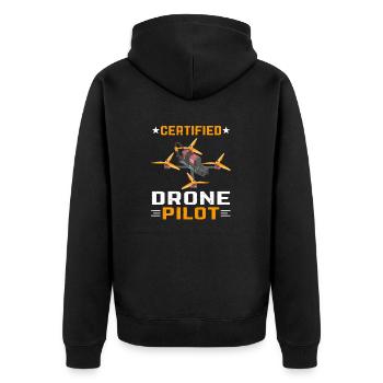 Pilote de drone certifié - Veste à capuche bio Premium Unisexe - noir - Dos - Nico (187cm)