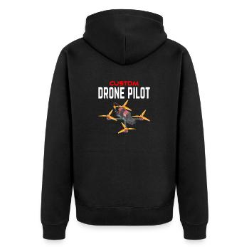 Pilote de drone personnalisé - Veste à capuche bio Premium Unisexe - noir - Dos - Nico (187cm)