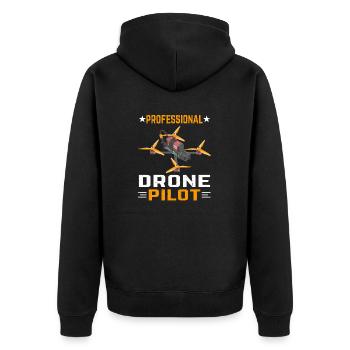 Pilote de drone professionnel - Veste à capuche bio Premium Unisexe - noir - Dos - Nico (187cm)