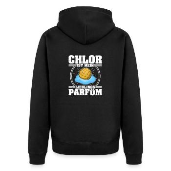 Wasserballer Wassersport Wasserball Team Spruch - Unisex Premium Bio Zip Hoodie - Schwarz - Hinten - Nico (187cm)