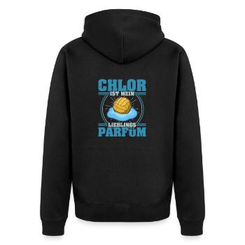 Wasserballer Wassersport Wasserball Team Spruch - Unisex Premium Bio Zip Hoodie - Schwarz - Hinten - Nico (187cm)
