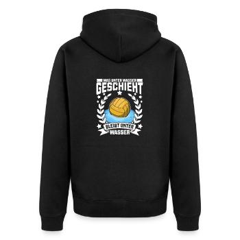 Wassersport Wasserballer Wasserball Team Geschenk - Unisex Premium Bio Zip Hoodie - Schwarz - Hinten - Nico (187cm)