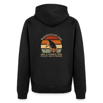 Bloodhound Hund Bluthund - Unisex Premium Bio Zip Hoodie - Schwarz - Hinten - Nico (187cm)