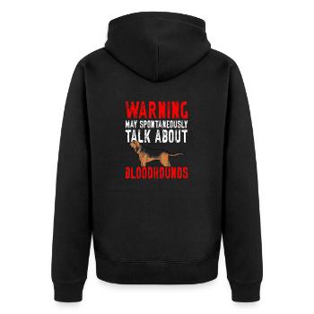 Bloodhound Hund Bluthund - Unisex Premium Bio Zip Hoodie - Schwarz - Hinten - Nico (187cm)