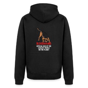 Bloodhound Hund Bluthund - Unisex Premium Bio Zip Hoodie - Schwarz - Hinten - Nico (187cm)