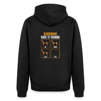 Bloodhound Hund Bluthund - Unisex Premium Bio Zip Hoodie - Schwarz - Hinten - Nico (187cm)
