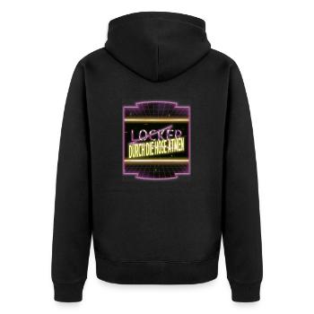 statement geburtstag lustiger spruch geschenkidee - Unisex Premium Bio Zip Hoodie - Schwarz - Hinten - Nico (187cm)