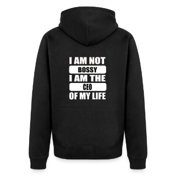 Je ne suis pas autoritaire, je suis le PDG de ma vie - Veste à capuche bio Premium Unisexe - noir - Dos - Nico (187cm)