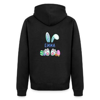Lapin de Pâques, lapin, mignonne Emma - Veste à capuche bio Premium Unisexe - noir - Dos - Nico (187cm)