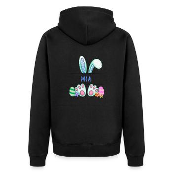 Easter Bunny, rabbit, cute Mia - Unisex Premium Organic Zip Hoodie - black - Back - Nico (187cm)