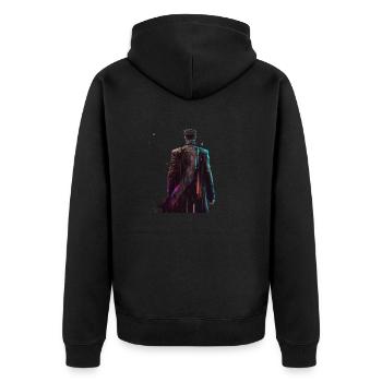 Lone swordsman on his way - Unisex Premium Organic Zip Hoodie - black - Back - Nico (187cm)