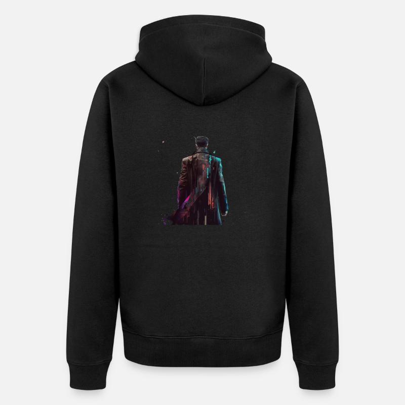 Un épéiste solitaire sur son chemin - Veste à capuche bio Premium Unisexe - noir