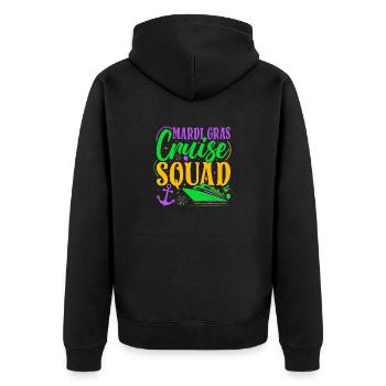 Mardi Gras Family Cruise Squad Vacation Matching F - Unisex Premium Bio Zip Hoodie - Schwarz - Hinten - Nico (187cm)