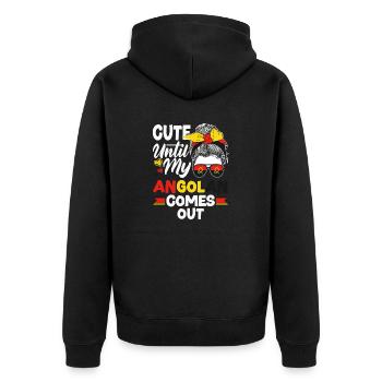 Angola Angola Citation du drapeau angolais - Veste à capuche bio Premium Unisexe - noir - Dos - Nico (187cm)